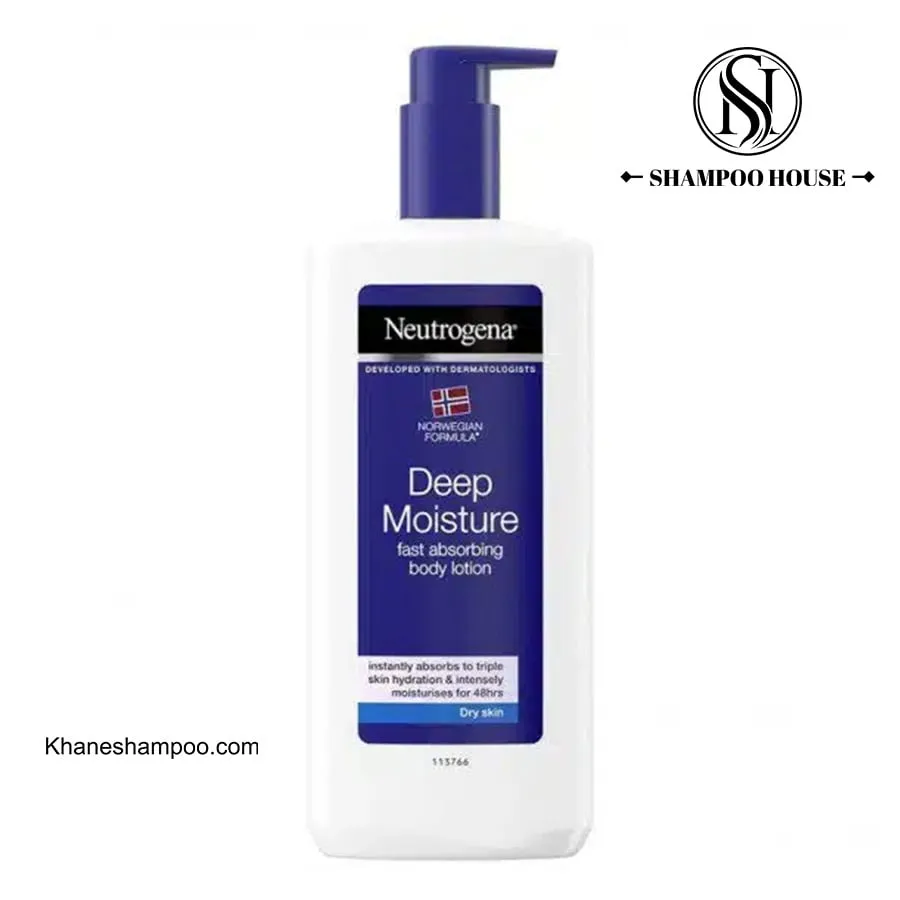 لوسیون بدن Deep Moisture نوتروژینا 400 میل مناسب پوست خشک