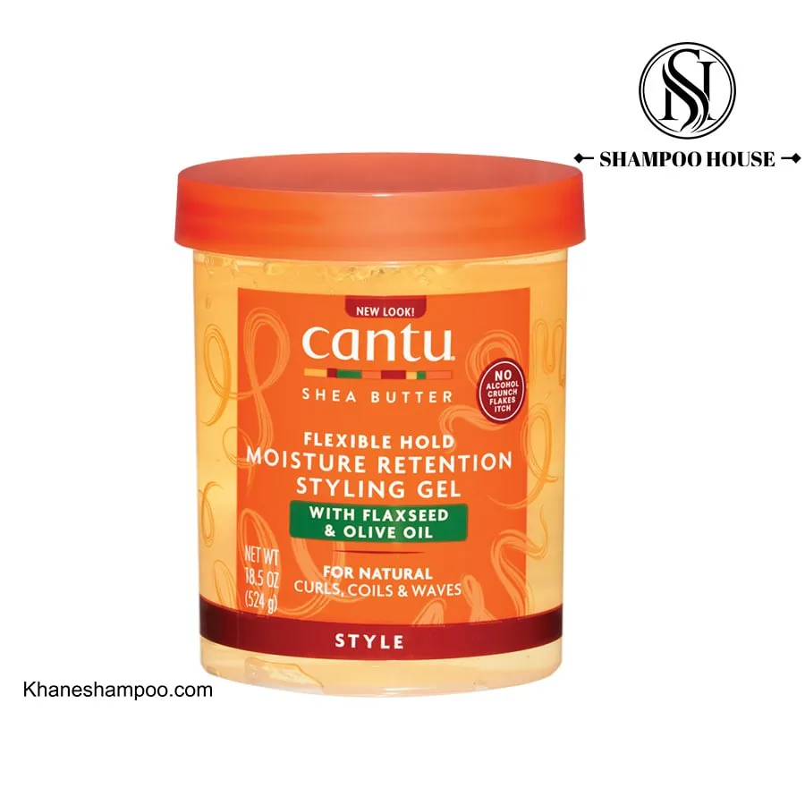 ژل استایل و آبرسان موی فر کنتو مدل بذرکتان و زیتون Cantu MOISTURE RETENTION STYLING