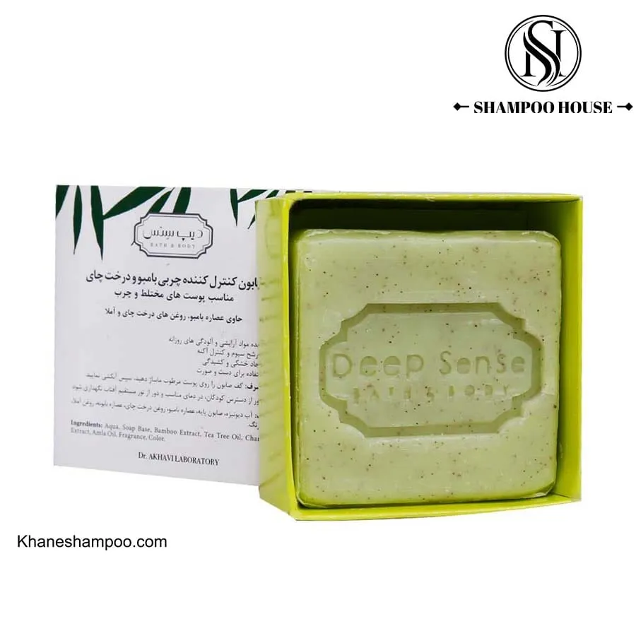 صابون کنترل کننده چربی بامبو و درخت چای دیپ سنس سی گل مناسب پوست های مختلط و چرب 75 گرم