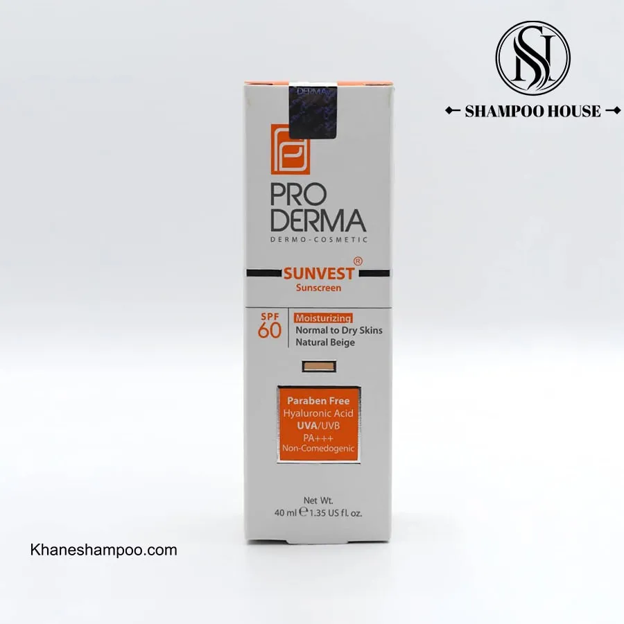 پرودرما ضد آفتاب پوست خشک spf60 بژ طبیعی