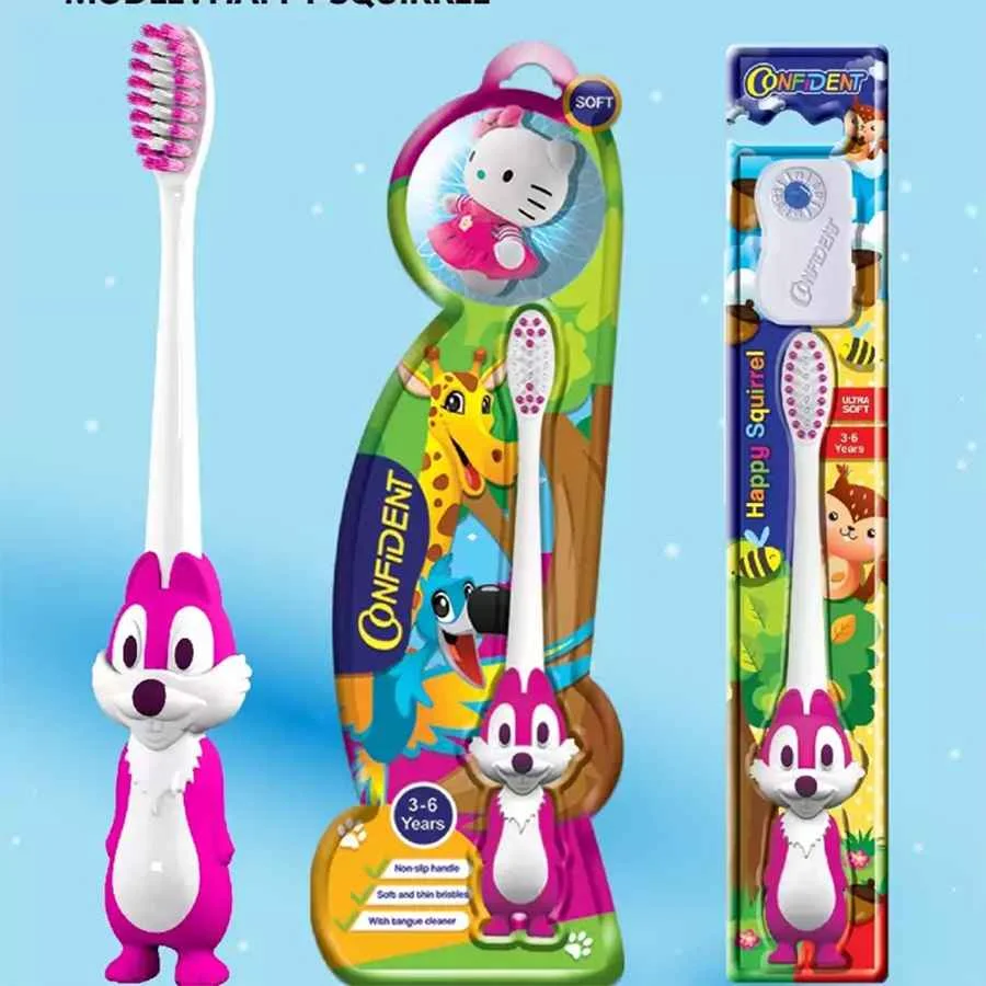 مسواک کودک 3 تا 6 سال کانفیدنت مدل Happy Sqierrel