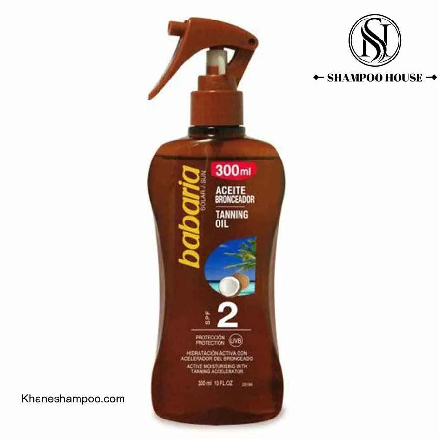 اسپری روغن برنزه کننده SPF2 نارگیل باباریا